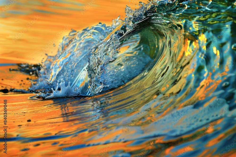 Aufkleber a close-up view of a wave crashing into the ocean