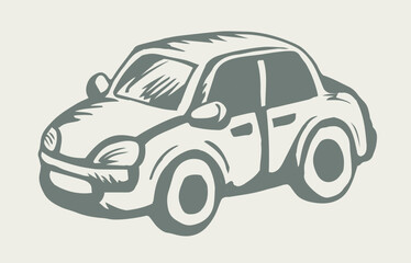 Obraz premium Toy Car. Vector drawing icon