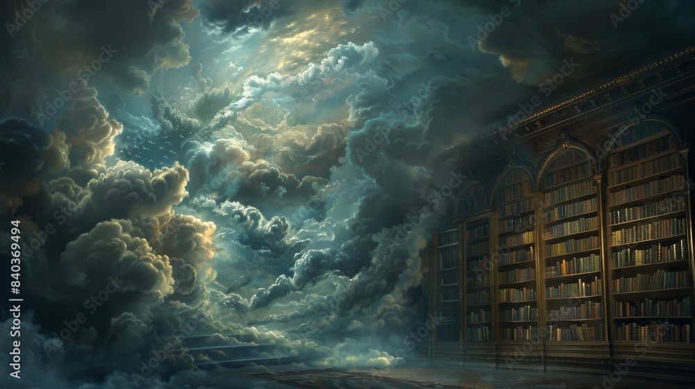 Poster The books seemed to whisper and shift on their own accord as if guided by an unseen ethereal force that called out to readers from beyond