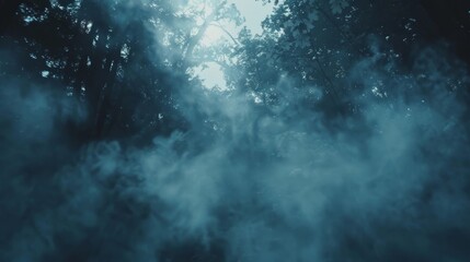 A fog creeps in engulfing the forest and causing the ghostly shadows to appear even more menacing as they move through the mist