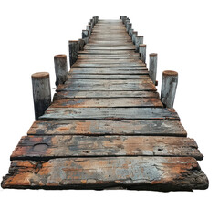 Obraz premium Wooden bridge isolated on a transparent background