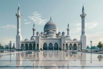 Fototapeta premium A large white building with a prominent dome