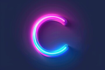 A single neon letter C is displayed on a dark background, providing high contrast and visibility
