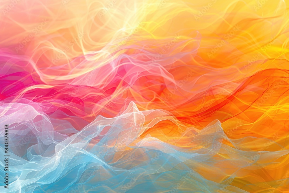 Poster Abstract art featuring swirling colors and wispy smoke effects, suitable for use in designs and graphics where a unique atmosphere is needed