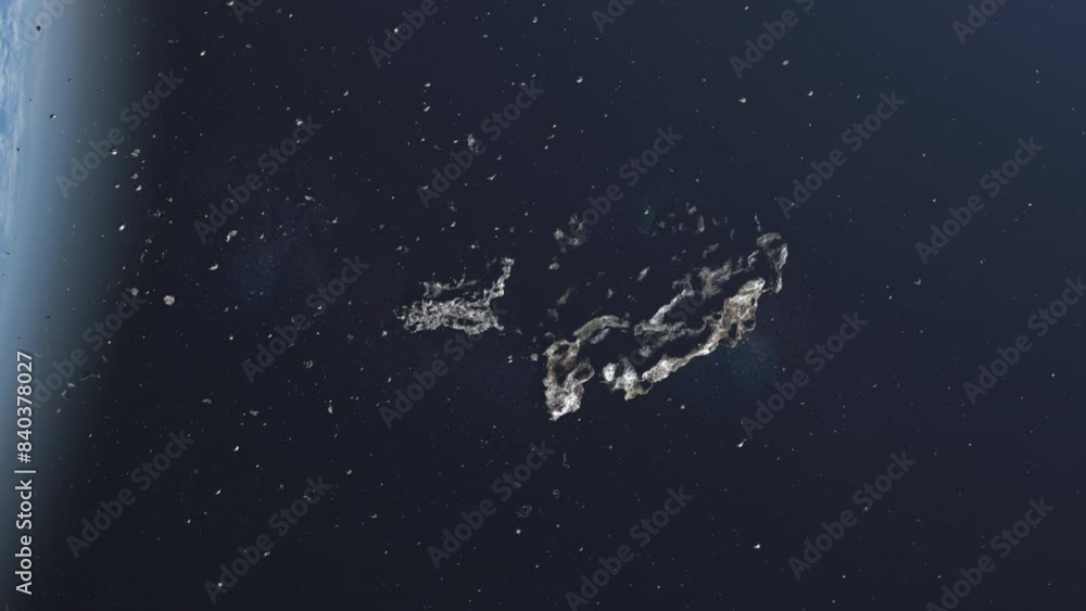 Canvas Prints two asteroid rocks collide near earth's atmosphere 3d rendering meteor asteroid impact, global threa