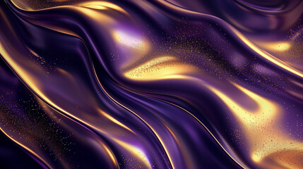 Abstract purple and golden waves background