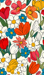 Fototapeta premium Seamless pattern of flower.