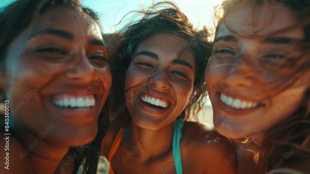 Sticker Group of young women standing next to each other, social gathering, friendship, unity