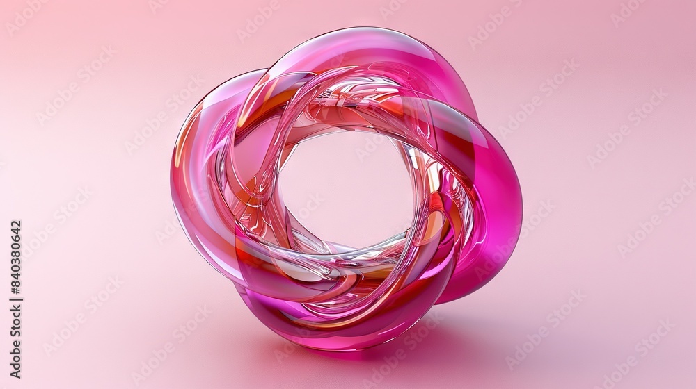Poster a pink object on a white background with a white circle in the middle, or a white object on a pink b