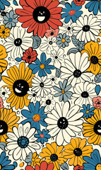 Seamless pattern of flower.