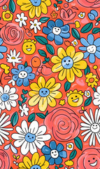 Fototapeta premium Seamless pattern of flower.