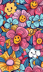 Fototapeta premium Seamless pattern of flower.