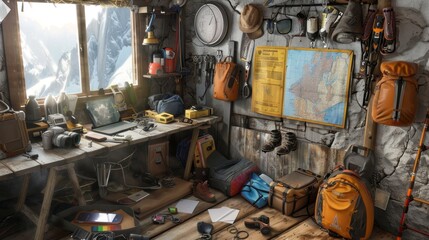 Adventure Awaits A Mountaineer's Haven of Gear Maps and Memories