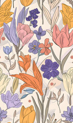 Seamless pattern of flower.