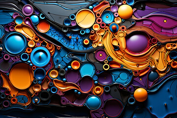 Obraz premium Abstract Vibrant Colors and Geometric Shapes - Visual Art for Wall Decor, Design, Poster