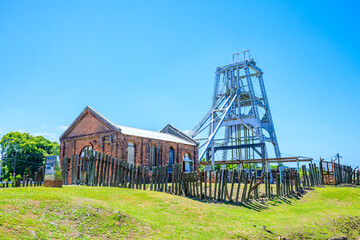 初夏の三池炭鉱宮原坑　福岡県大牟田市　Miike Coal Mine Miyahara Pit in early summer. Fukuoka Pref, Oomuta City.	