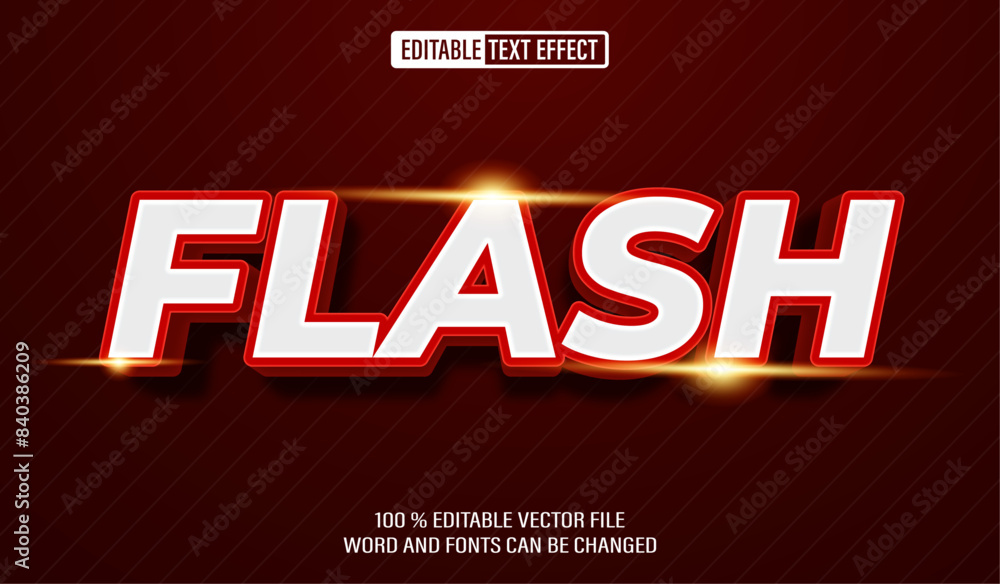 Poster editable 3d text style effect - flash text effect template