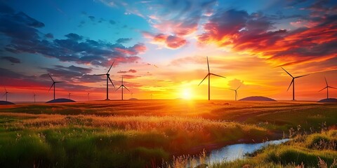 Powerful image showcases renewable energy from transformed landfills for sustainable power generation. Concept Renewable Energy, Landfill Transformation, Sustainable Power Generation