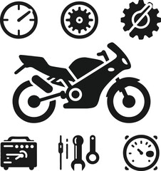 motorcycle, bicycle icon