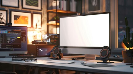 CuttingEdge Video Game Design Studio Creative Desks Concept Art and Development Software Professional Business Cards Mockup