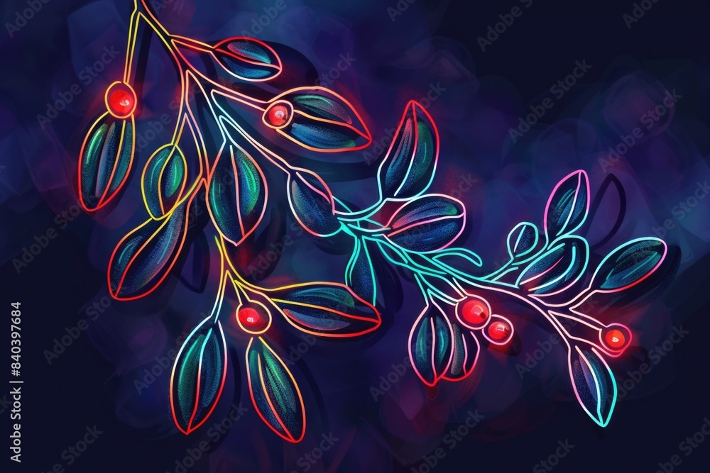 Poster a close-up view of a branch covered in juicy berries, perfect for adding a pop of color to any desig