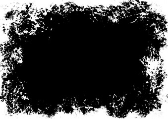 Horizontal grunge textures, rectangle frame, black dirty texture. brush stroke