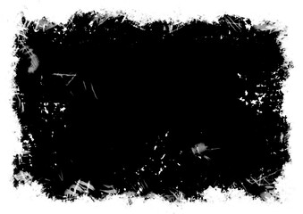 Horizontal grunge textures, rectangle frame, black dirty texture. brush stroke