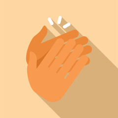 Obraz premium Clapping hands showing approval and appreciation in a flat design illustration vector symbol isolated on a background