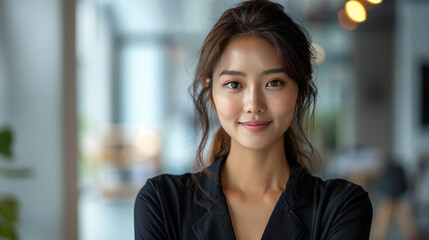Obraz premium Confident Young Asian Woman Leader
