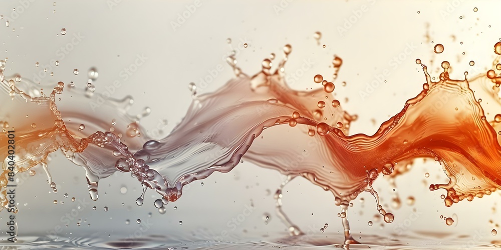 Poster easily manipulate hsl to modify liquid splash ribbon on light or dark background. concept liquid spl