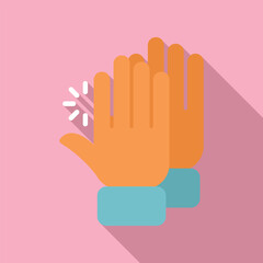 Two office workers are celebrating success, giving a high five