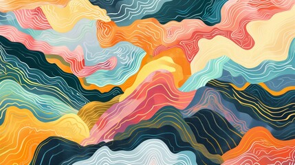 Fototapeta premium Decorative abstract modern illustrations for wall decor, wallpaper, posters, greeting cards, murals, carpets, hangings, prints, etc.