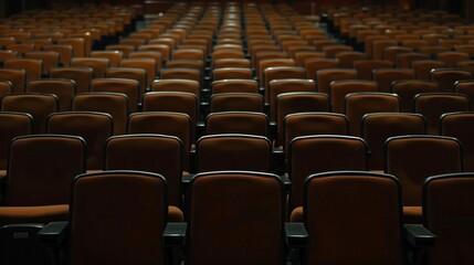 Fototapeta premium Rows of empty seats and seats in an auditorium.