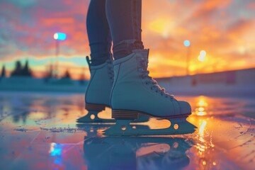A person riding a skateboard on a slick and wet surface, great for action or adventure scenes - Powered by Adobe