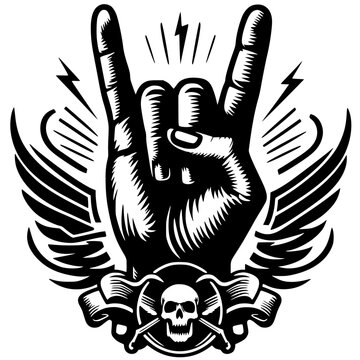 recommend clip art: Rock n roll hand symbol silhouette