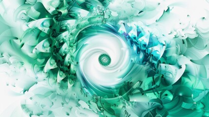Digital illustration featuring a hypnotic spiral