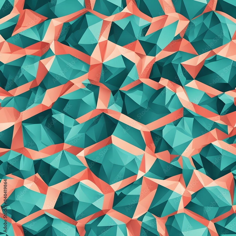 Poster geometric seamless pattern polygons interlocking