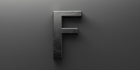 A simple illustration of the letter F in black on a gray background, suitable for various design and educational uses