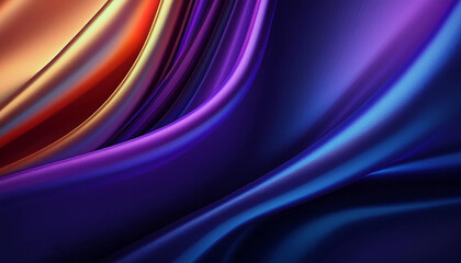 Obraz premium Abstract Background with 3D Wave Bright Gold and Purple Gradient Silk Fabric 