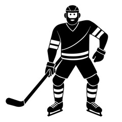 Hockey player silhouette vector illustration 