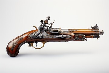 Pistol - gun for self-defense and law enforcement.isolated white background