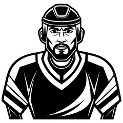 Hockey player silhouette vector illustration 
