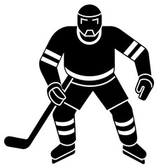 Obraz premium Hockey player silhouette vector illustration 