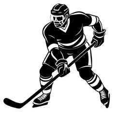 Obraz premium Hockey player silhouette vector illustration 