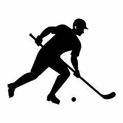Hockey player silhouette vector illustration 
