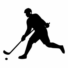 Hockey player silhouette vector illustration 