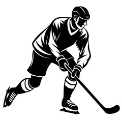 Obraz premium Hockey player silhouette vector illustration 
