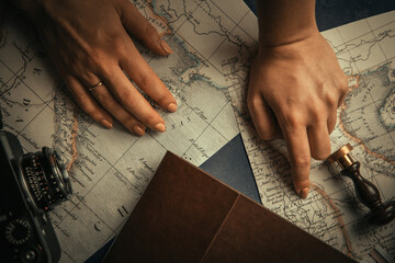 old map and compass