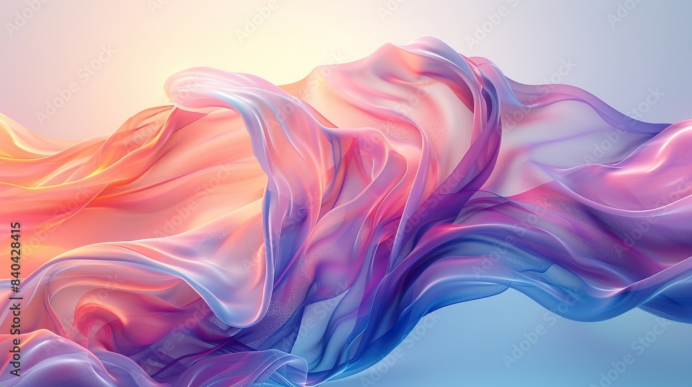 Poster illustration generated using artificial intelligence of a colorful abstract background with pink and