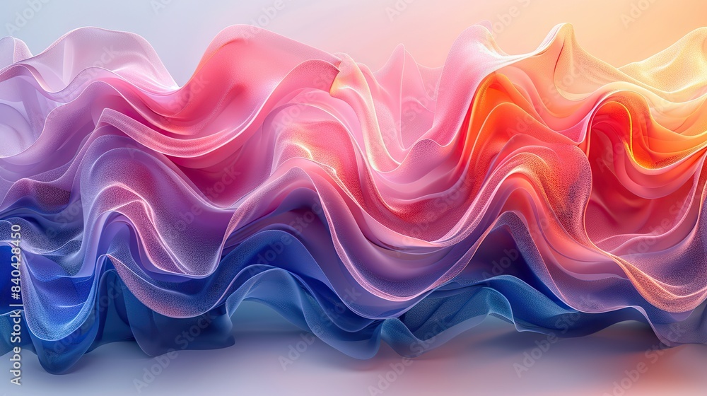 Poster illustration generated using artificial intelligence of a colorful abstract background with pink and